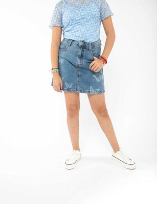 Imagen 1 del producto Falda Mariposas de Algodón Niña Mila Azul