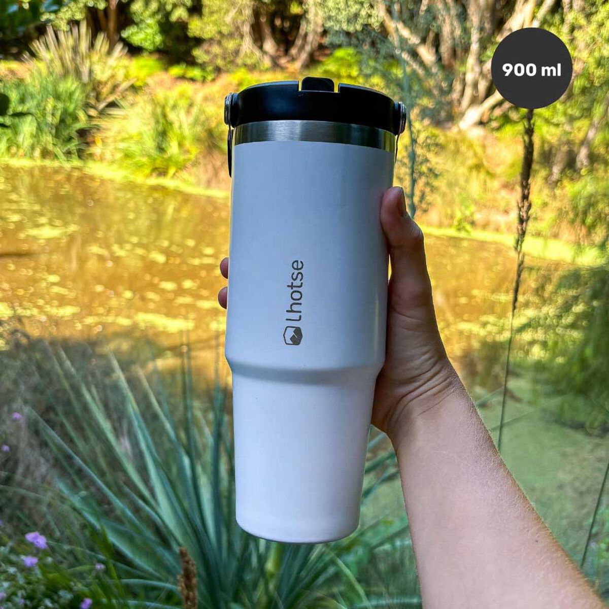 Botella T&eacute;rmica Insulada Lhotse Travel Mug 900 ml Blanco