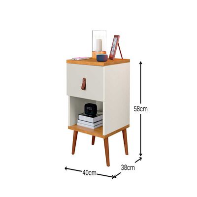 Imagen 2 del producto Velador Altavision Larissa 1 Cajon Blanco y Café