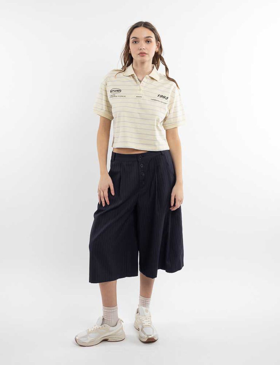 Polera Cuello Polo Manga Corta Mujer Icono