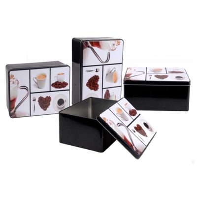 Lata Decorativa Metal Vgo Rectangular 10 x 14.5 cm Café