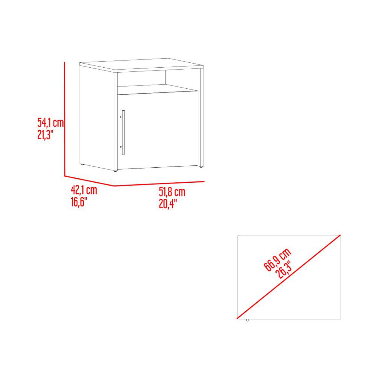 Velador Tuhome Bigaf 1 Puerta Milan y Wengue