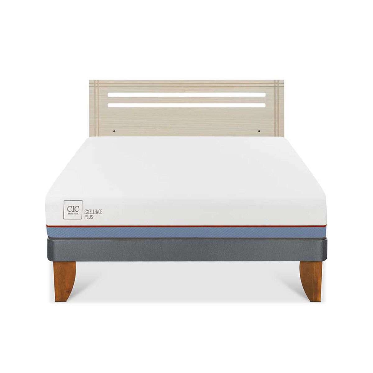 Cama Europea CIC 2 Plazas Excellence Plus + Respaldo Munich Alpino