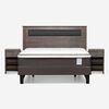 Cama Europea Rosen 2 Plazas New Style 4 Plus + Respaldo Ferrera Gris + 2 Veladores