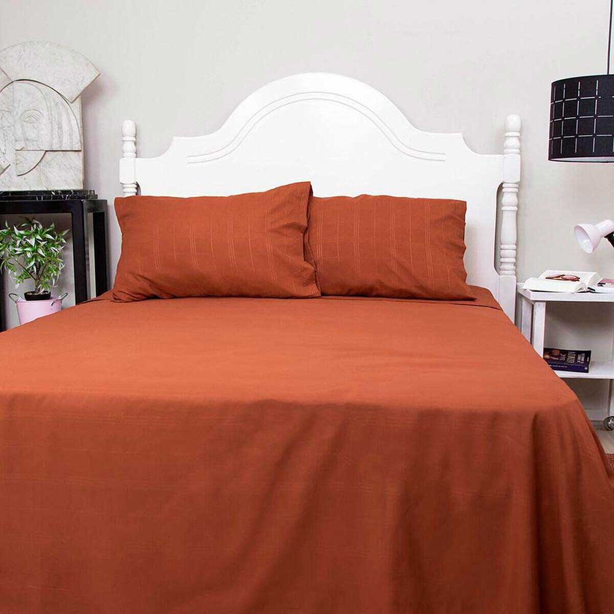 Juego de S&aacute;banas Doral 2 Plazas Embossed Terracota