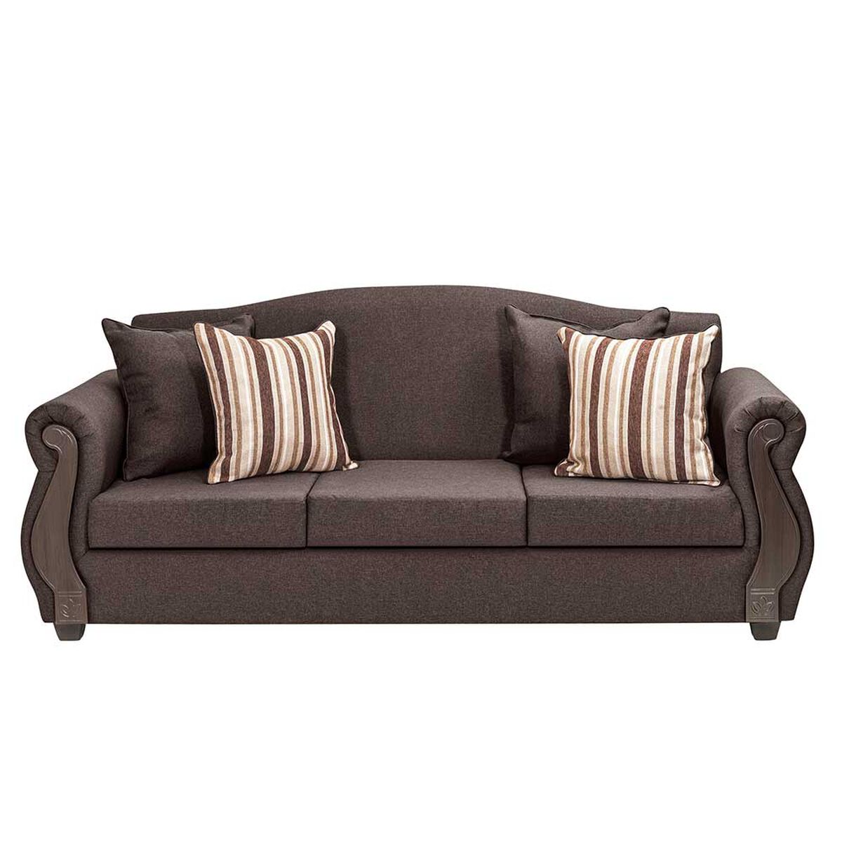 Juego de Living Innovamuebles New Bugambilia Sofá 3 Cuerpos + Dos Sillones 1 Cuerpo Chocolate