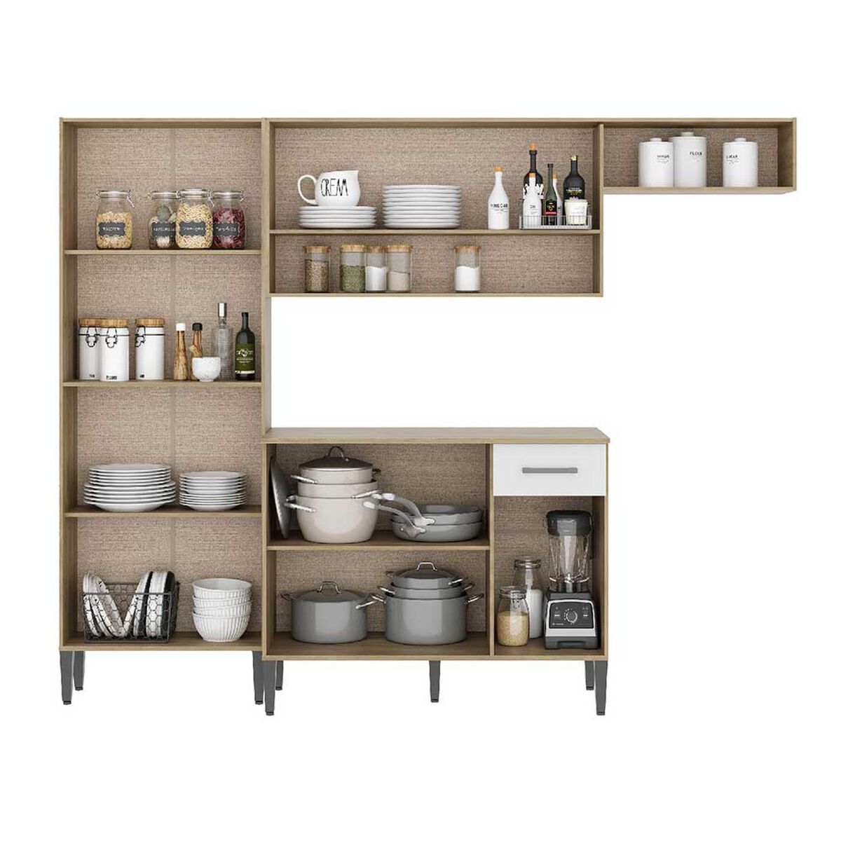 Mueble de Cocina Roca Arizona 1 Cajón 9 Puertas Blanco