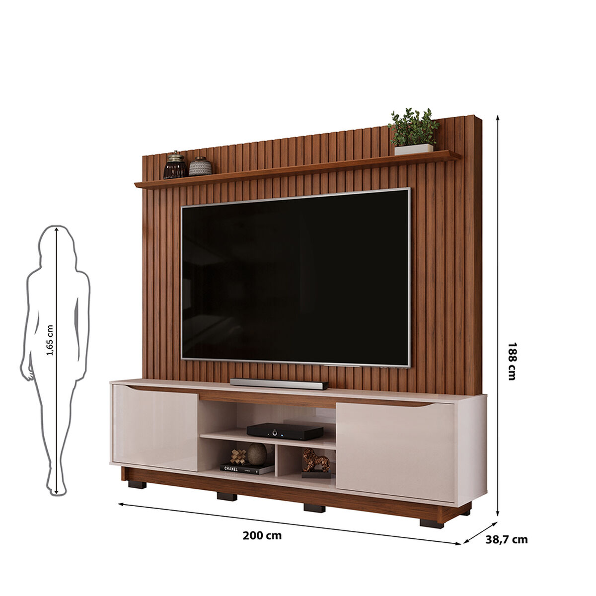 Home TV Vekkahome Enzo 70" Pulgadas Café