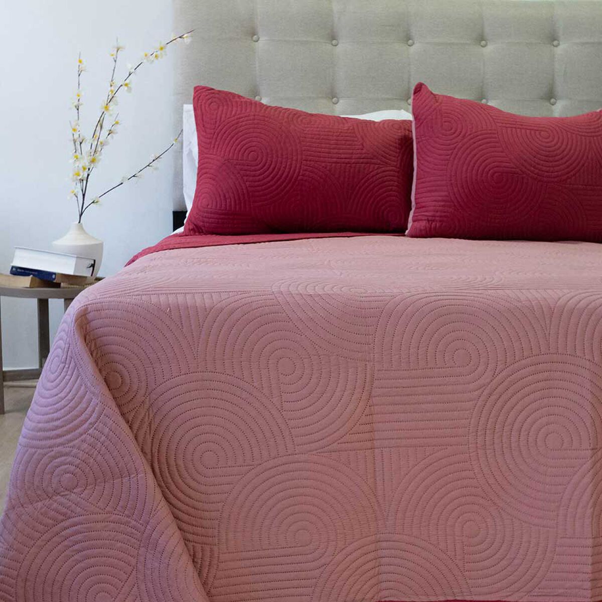 Quilt Doral 2 Plazas Cerezo Naranjo Origins