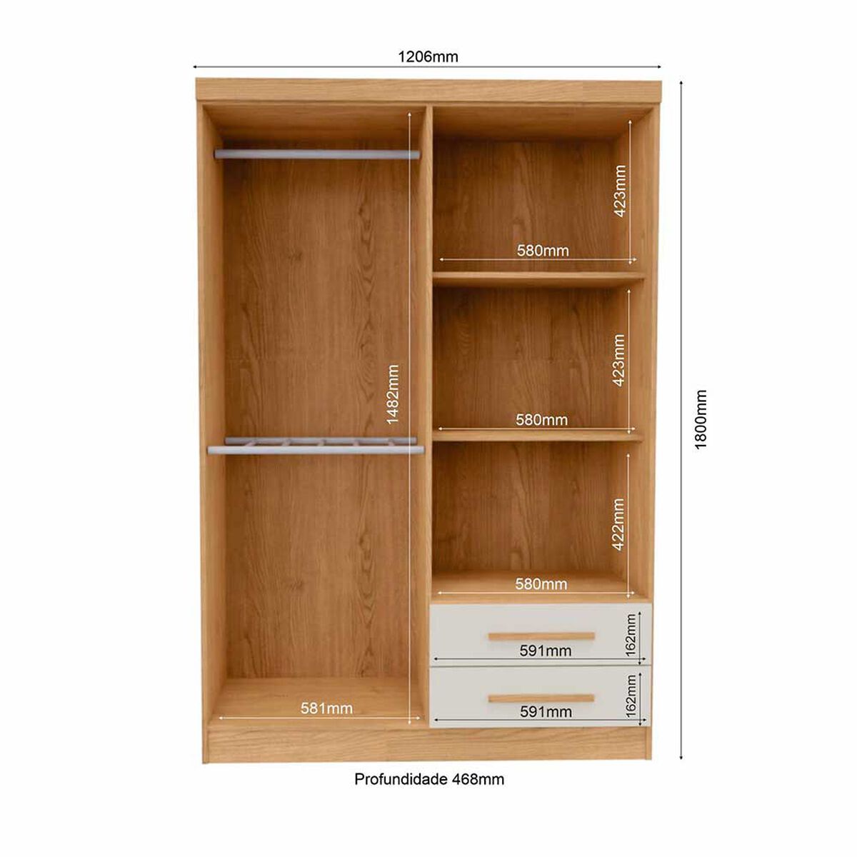 Closet Yardas Josefa 4 Puertas 2 Cajones Arena