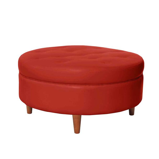Pouf Latam Home Paris PU Rojo