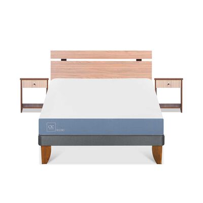 Cama Europea CIC 2 Plazas Excellence + Respaldo + 2 Veladores