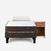 Cama Europea Rosen 1,5 Plazas Ergo T + Velador Tabor Caramelo + Almohada Light Americana