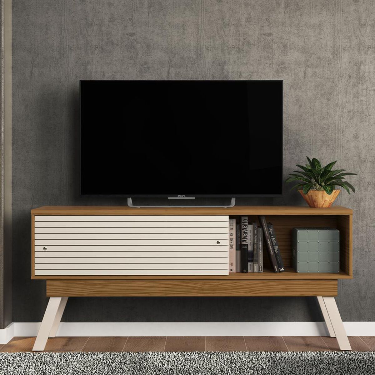 Rack TV Altavision Frizz 65" Café Claro