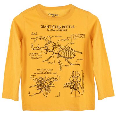 Polera Manga Larga de Algodón Niño Chess