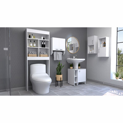 Imagen 1 del producto Combo Gabinete + Mueble Lavamanos + Optimizador Baño + Mueble Auxiliar  TuHome Big Bath