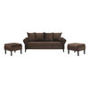 Sofá Bodevir Lua 3 Cuerpos + 2 Pouf Wood Chocolate