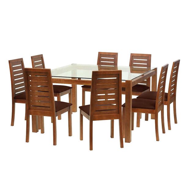 Juego de Comedor Latam Home Barcelona 8 Sillas Chocolate
