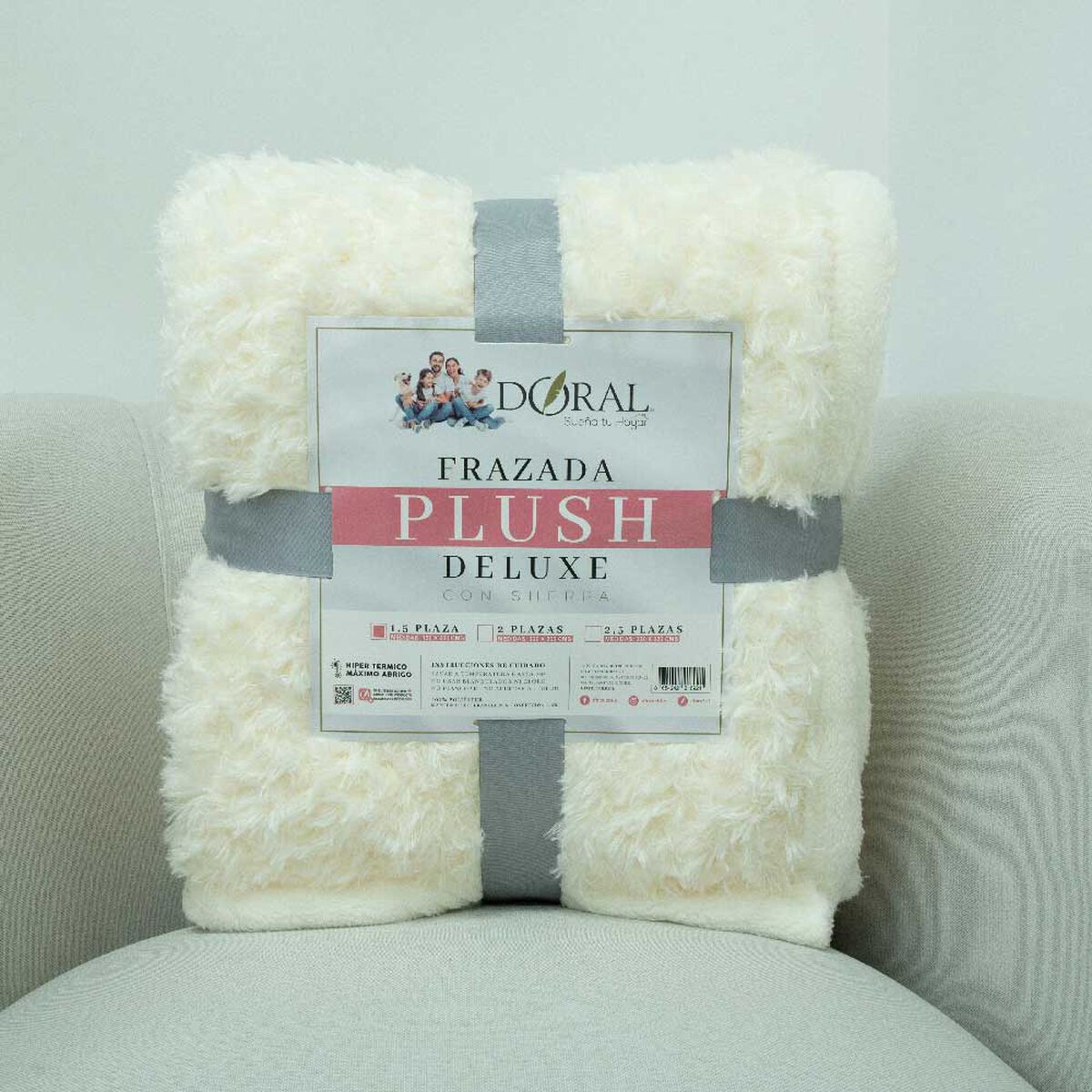 Frazada Doral 1,5 Plazas Plush Sherpa D4