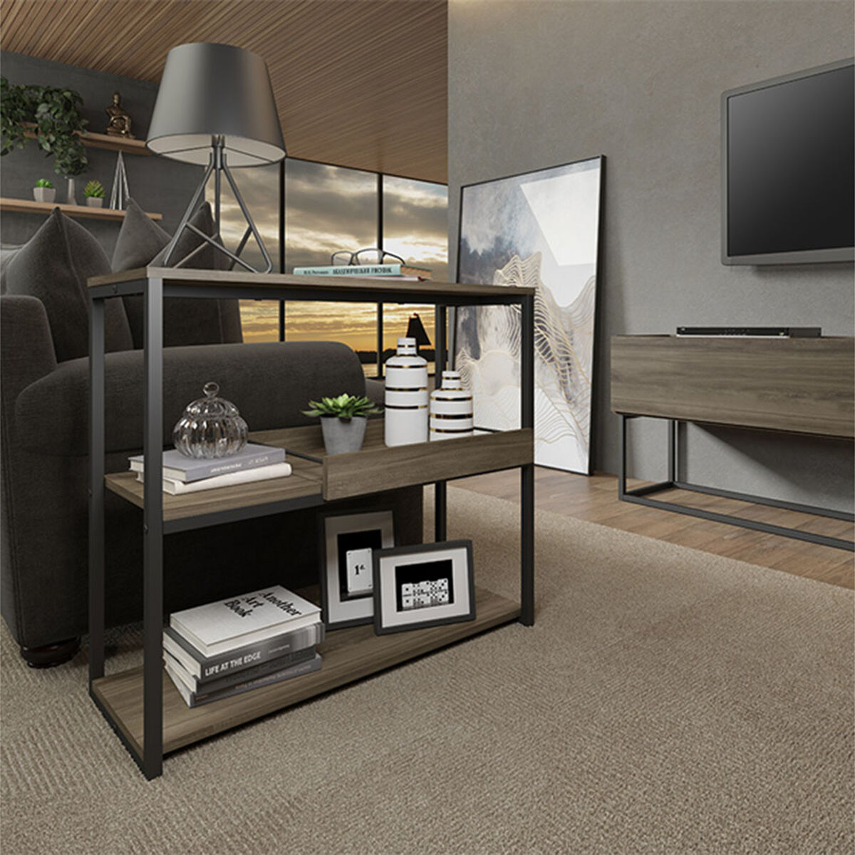 Estante Bajo Vekkahome Nilton Negro