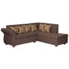 Sofá Seccional Derecho Essenza New Isabella Tela Catania Chaise longue + Sofá 2 Cuerpos Café