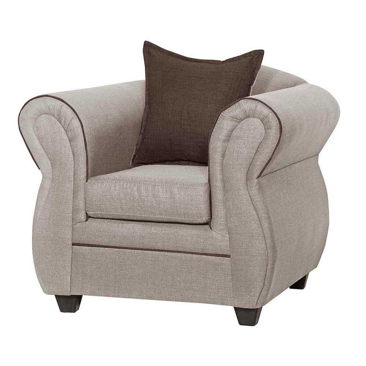 Juego de Living Black Factory Emili Sof&aacute; 3 Cuerpos + Dos Sillones 1 Cuerpo Beige