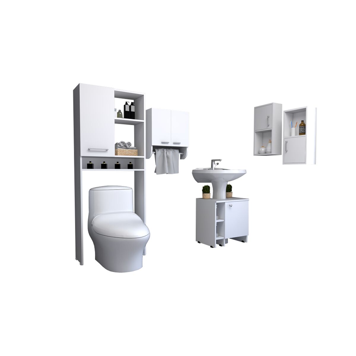 Set De Ba&ntilde;o TuHome Big Bath 6 Puertas Blanco