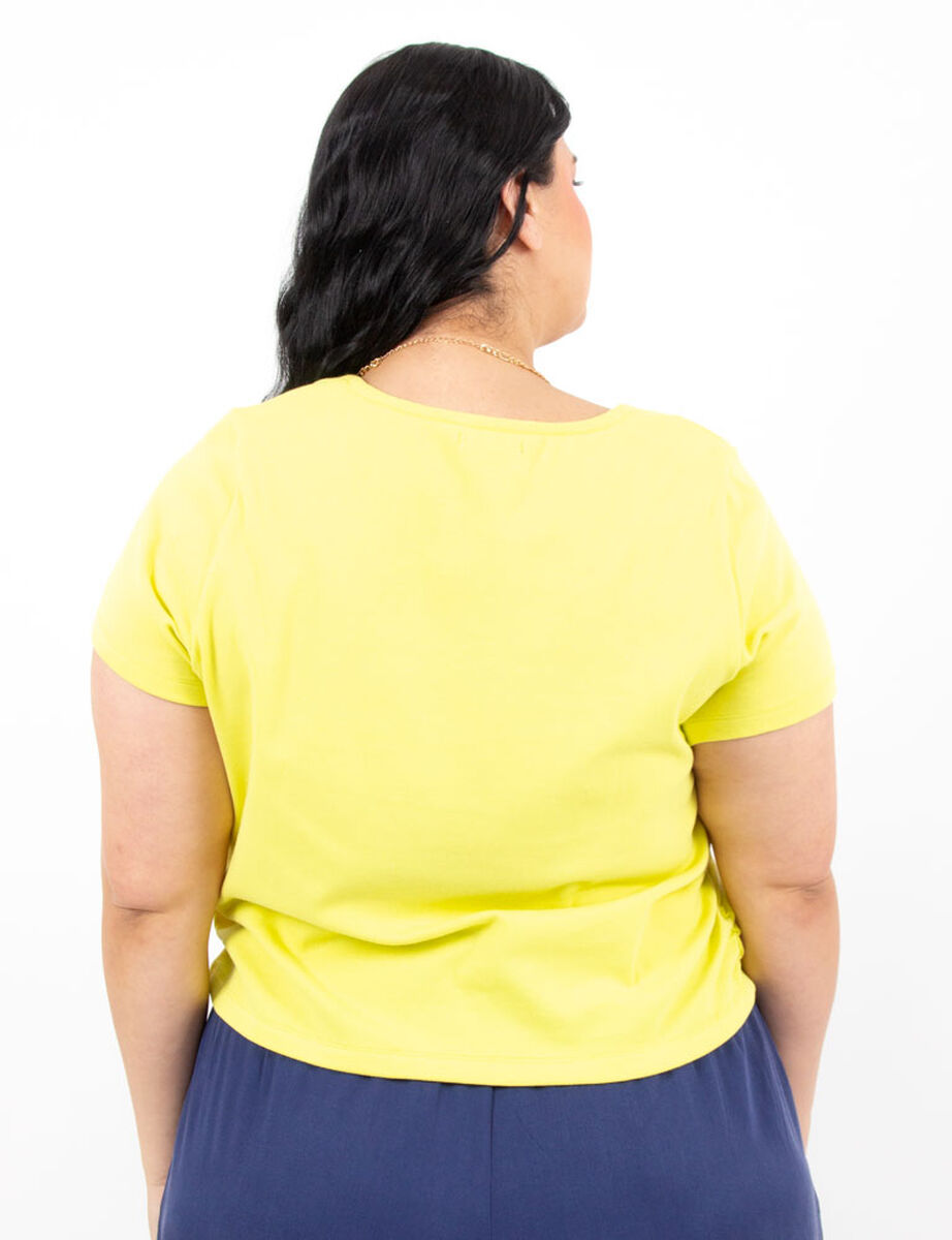 Polera Lisa Manga Corta Cuello Cuadrado Mujer Extralindas