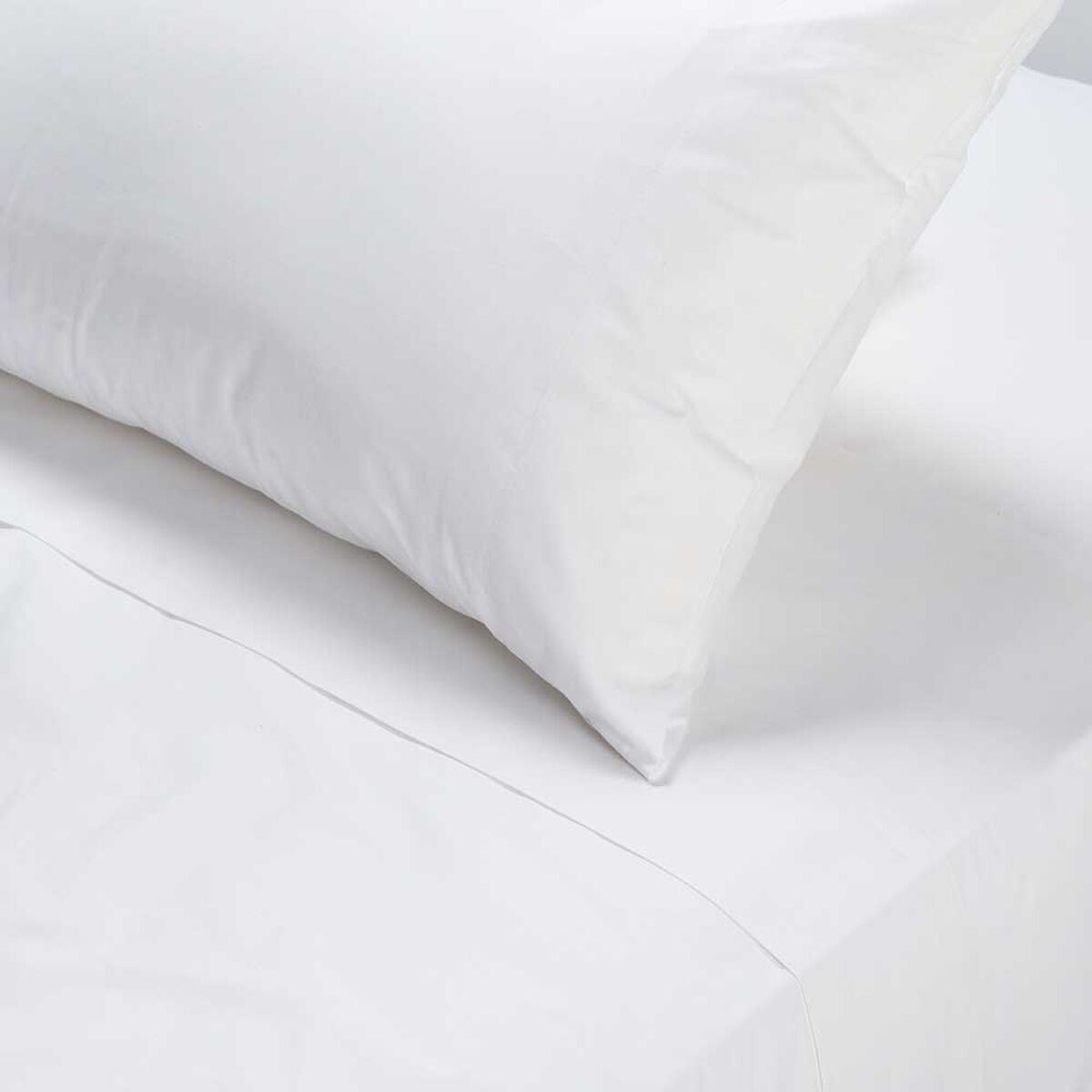 Juego de S&aacute;banas Rosen 144 Hilos King Polycotton Lisa Blanco