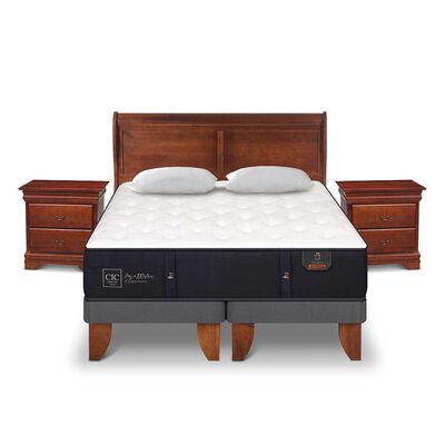 Imagen 1 del producto Cama Europea CIC Base Dividida King Premium + Respaldo + Veladores + Almohadas Viscoelástica