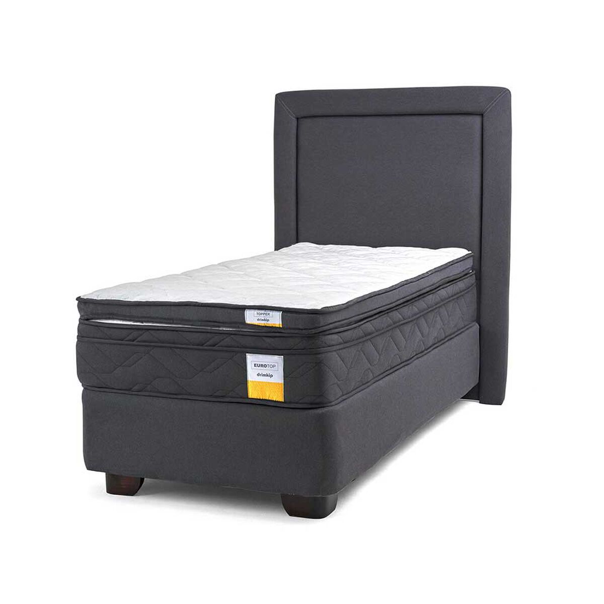 Cama Americana Drimkip 1 Plaza Eurotop + Respaldo + Topper