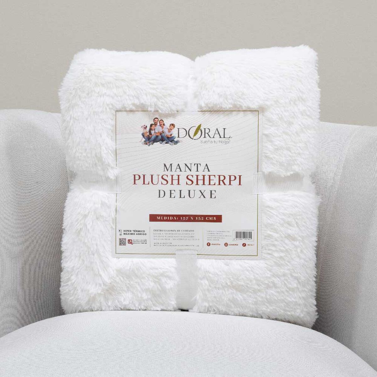 Manta Doral Plush Sherpi 127x152 cm D6