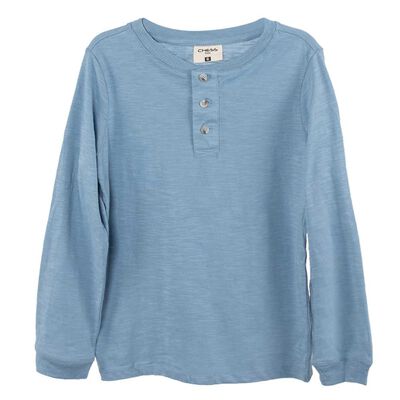 Polera Manga Larga de Algodón Niño Chess