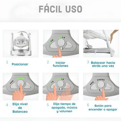 Imagen 2 del producto Columpio Mecedora Eléctrico Vibración Ingenuity Lubabycas