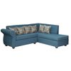 Sofá Seccional Derecho Essenza New Isabella Tela Catania Chaise longue + Sofá 2 Cuerpos Turquesa
