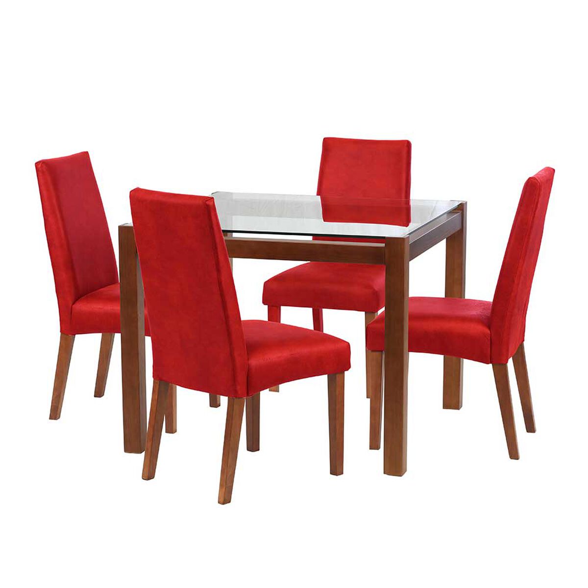 Juego de Comedor Latam Home Barcelona 4 Sillas Rojo