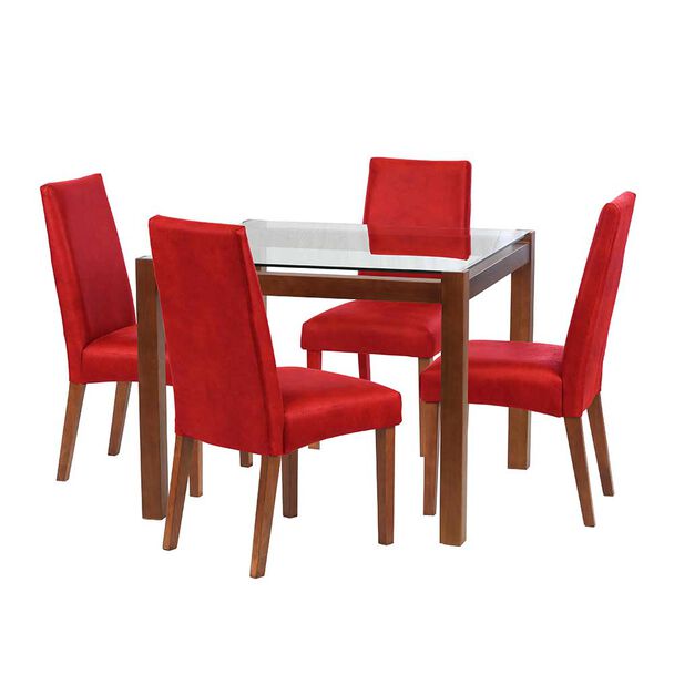 Juego de Comedor Latam Home Barcelona 4 Sillas Rojo