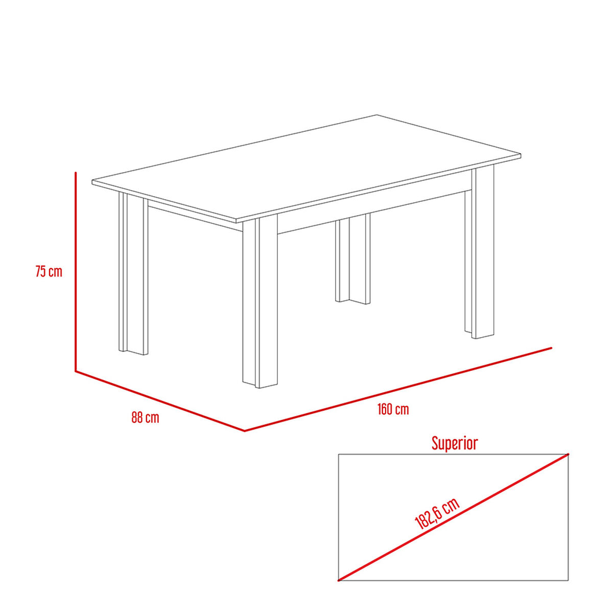 Mesa de Comedor TuHome Portofino Rovere