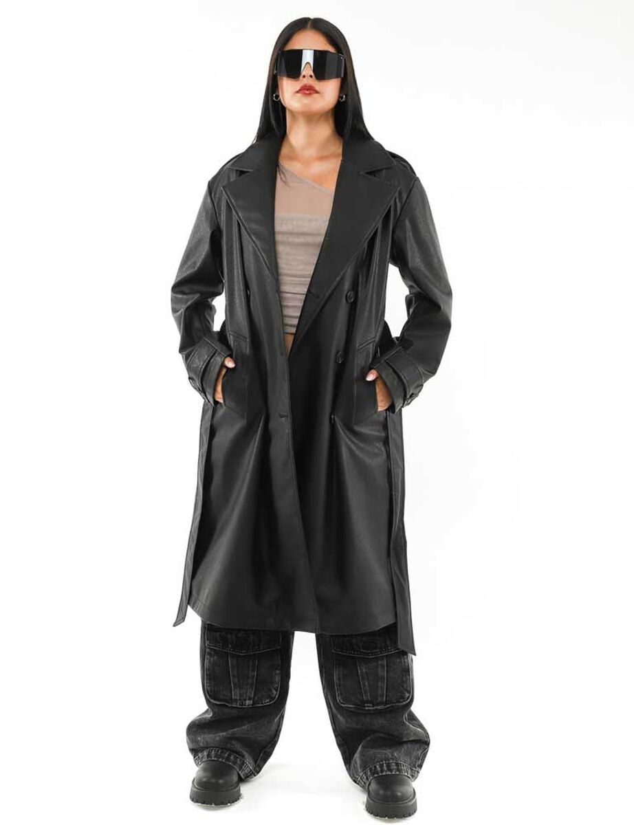 Abrigo Trench Ecocuero Mujer Icono