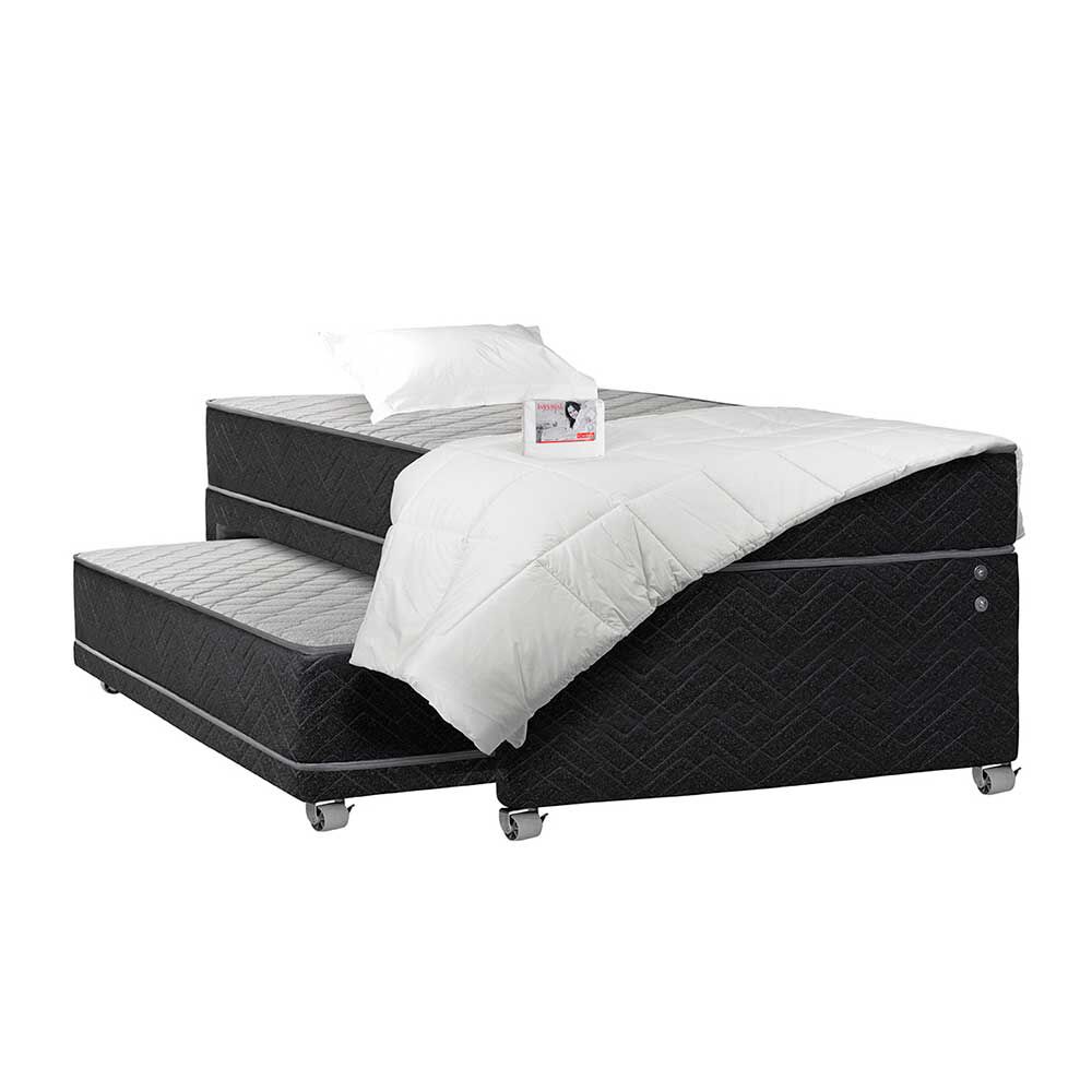 Cama Nido Celta 1,5 Plazas Atlantis Black + Plumón