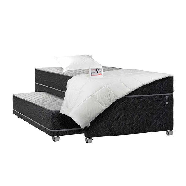Cama Nido Celta 1,5 Plazas Atlantis Black + Plumón