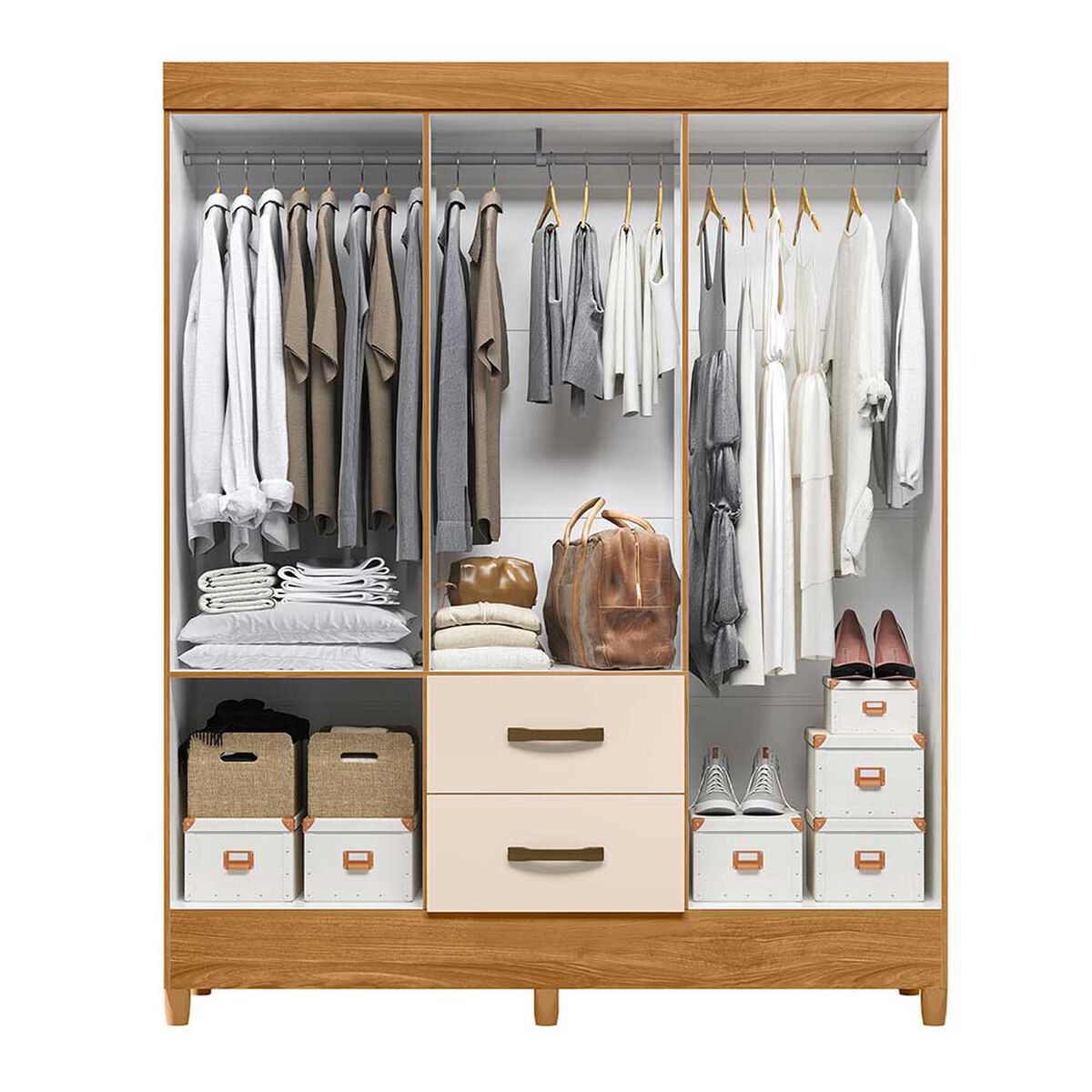 Combo 2 Cl&oacute;set Vekkahome Mobi 6 Puertas + 4 Puertas 2 Cajones&nbsp;