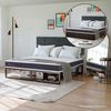 Cama Europea CIC Iron Smart 2 Plazas Ortopedic + Respaldo Black Tapizado + Fald&oacute;n