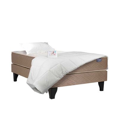 Imagen 1 del producto Cama Europea Celta 1 Plaza Bamboo + Plumón + Sábanas + Almohada