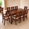 Juego de Comedor Muebles Hema Sevilla 6 Sillas 2 Sitiales Nogal