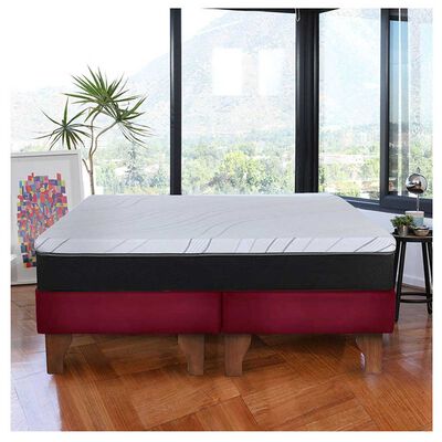 Imagen 1 del producto Cama Europea Latam Home 2 Plazas Zen Pro Burdeo