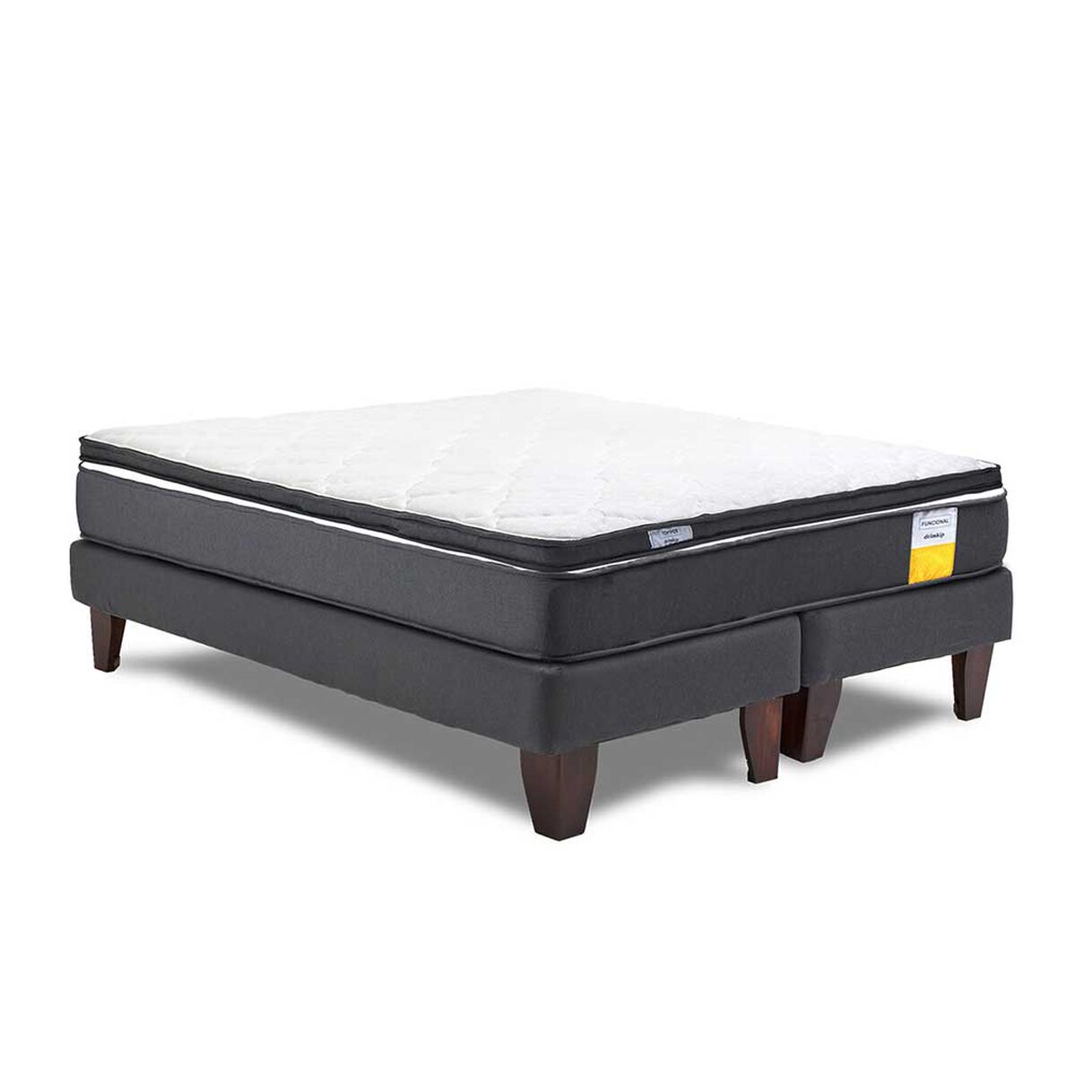 Cama Europea Drimkip Base Dividida 2 Plazas Plus Funcional + Topper