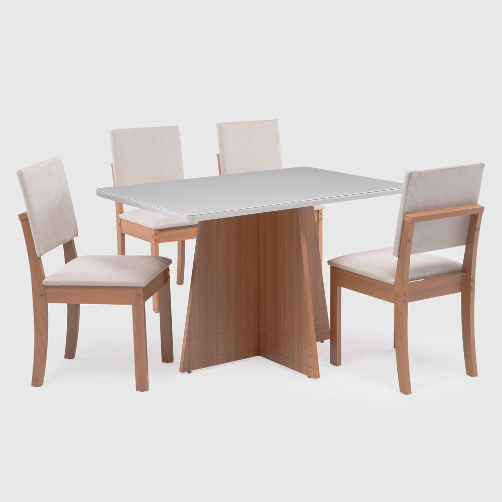 Juego de Comedor Roca Lotus 4 Sillas Beige