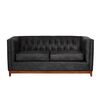 Sof&aacute; Latam Home Cuero Colorado Roma 2 Cuerpos Negro