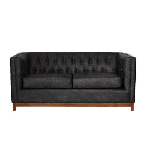 Sofá Latam Home Cuero Colorado Roma 2 Cuerpos Negro